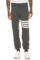 Thom Browne Cashmere 4 Bar Stripe Sweatpants In Gray