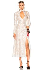 Alessandra Rich Fwrd Exclusive L'amant Chantilly Embellished Lace Dress In White,neutrals