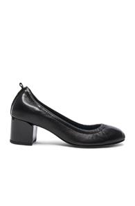 Lanvin Leather Ballerina Cube Heels In Black