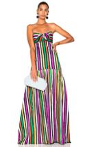 Caroline Constas Dress In Green,pink,stripes,yellow