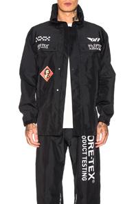 Off-white Goretex 3/4 Zip Jacket In Black,white