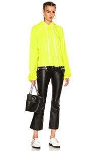 Unravel For Fwrd Cropped Oversized Sleeve Hoodie In Neon,yellow
