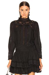 Sea Aster Long Sleeve Top In Black