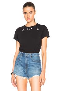 Saint Laurent Star Print Tee In Black