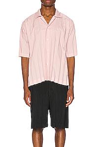 Issey Miyake Homme Plisse Edge Shirt In Pink