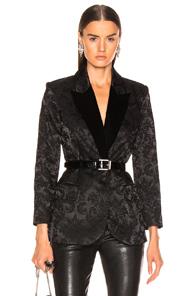 L'agence Neval Blazer With Contrast Lapel In Black