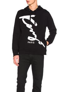 Kenzo Cotton Hoodie In Black