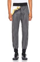 Versace Sport Sweatpants In Black,stripes,white,yellow
