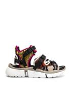 Chloe Platform Sandals In Animal Print,orange,yellow