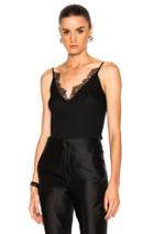 Ryan Roche Ribbed Tank Top With Lace Insert In Black