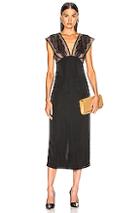 Victoria Beckham Lace Tabbard Midi Dress In Black