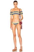 Lisa Marie Fernandez Leandra Striped Bikini In Yellow,stripes,blue