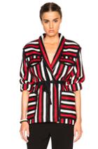 Isabel Marant Etoile Breeda Blanket Coat In Red,black,stripes