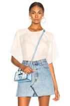 Raquel Allegra Reversible Flutter Sleeve Top In White