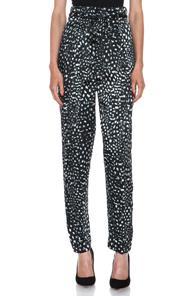 Lover Cheetah Silk Pant In Black,animal Print