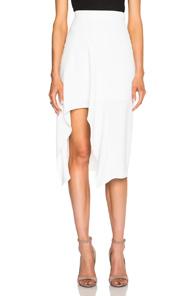 Nicholas Crepe Drape Insert Skirt In White