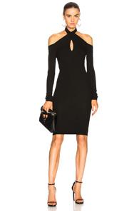 Enza Costa Twist Turtleneck Dress In Black