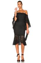 Nicholas Moroccan Tile Off Shoulder Midi Dress In Black