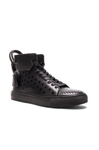 Buscemi 125mm Leather Holes Sneakers In Black