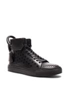 Buscemi 125mm Leather Holes Sneakers In Black