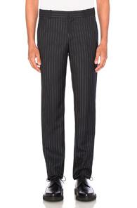 Alexander Mcqueen Pinstripe Trousers In Black,stripes