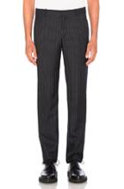 Alexander Mcqueen Pinstripe Trousers In Black,stripes