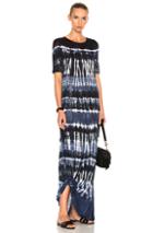 Raquel Allegra Drama Maxi Dress In Black,blue,ombre & Tie Dye
