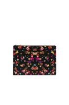 Givenchy Large Night Pansies Pouch In Black,floral