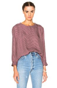 The Great Dance Top In Red,geometric Print