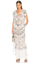 Raquel Allegra Caftan In Gray,green,tie Dye & Ombre