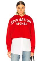 Monse Cropped Hoodie In Red
