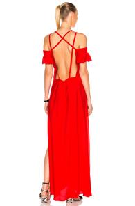 Adriana Degreas Solid Long Dress In Red