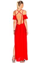 Adriana Degreas Solid Long Dress In Red