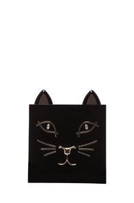 Charlotte Olympia Kitty Clutch In Black,metallics