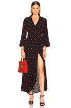 Ganni Barra Crepe Dress In Black,polka Dots,red
