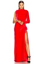 Monse Velvet Drawstring Gown In Red