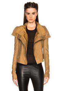 Rick Owens Nuvola Leather Classic Biker Jacket In Neutrals