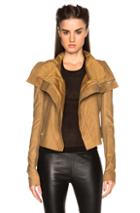 Rick Owens Nuvola Leather Classic Biker Jacket In Neutrals