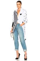 Monse Asymmetric Print Blouse In Geometric Print,stripes,white