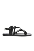 Saint Laurent Leather Nu Pieds Strappy Sandals In Black