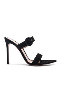 Gianvito Rossi Suede Lee Sandals In Black