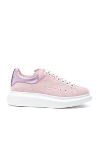 Alexander Mcqueen Suede Platform Lace Up Sneakers In Pink