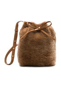 Mansur Gavriel Shearling Mini Bucket Bag In Neutral