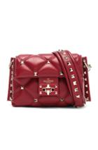 Valentino Mini Candystud Shoulder Bag In Red