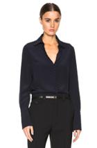 Chloe Crepe De Chine Blouse In Blue
