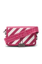 Off-white Diagonal Flap Bag In Stripes,pink