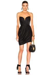 Zimmermann Bowerbird Sueded Drape Bodice Dress In Black