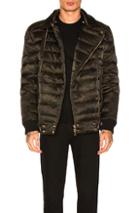 Balmain Double Zip Quilted Down Jacket In Green