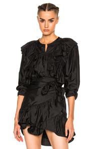 Isabel Marant Arlington Modern Silk Top In Black