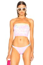 Solid & Striped X Re/done Venice Bikini Top In Ombre & Tie Dye,pink,yellow